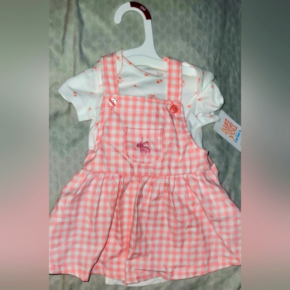 2 Pc Carters Pink & White Dress 6 Months. NWT